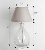 Lima Glass Table Lamp (Clear Glass) with Off- White Cotton Shade