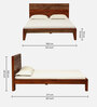 Lima Solid Wood Queen Size Bed In Honey Oak Finish