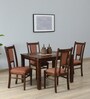 Limburg Sheesham Wood 4 Seater Dining Set In Provincial Teak Finish And Mocha Mousse Colour