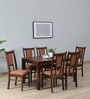 Limburg Sheesham Wood 6 Seater Dining Set In Provincial Teak Finish And Mocha Mousse Colour