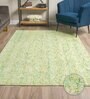 Lime Green & Blue Abstract Wool 6 x 9 Feet Hand Tufted Carpet