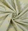 Green Cotton Light Filtering 7 Feet Eyelet Curtain (1 Piece)
