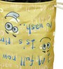 Lime Green Polyester Slub 50 Ltr (1Pc) Laundry Basket with Lid