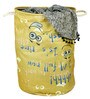 Lime Green Polyester Slub 50 Ltr (1Pc) Laundry Basket with Lid