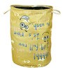 Lime Green Polyester Slub 50 Ltr (1Pc) Laundry Basket with Lid