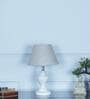 Limina Wood Table Lamp with Fabric Shade (White)