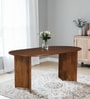 Limoges Mango Wood 6 Seater Dining Table In Mahogany Finish