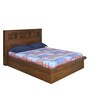 Lincoln Queen Size Bed with Storage in Walnut Finish