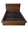 Lincoln Queen Size Bed with Storage in Walnut Finish