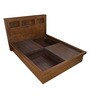 Lincoln Queen Size Bed with Storage in Walnut Finish