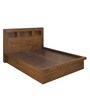 Lincoln Queen Size Bed with Storage in Walnut Finish