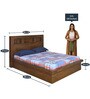Lincoln Queen Size Bed with Storage in Walnut Finish
