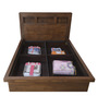 Lincoln Queen Size Bed with Storage in Walnut Finish