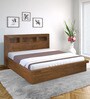 Lincoln Queen Size Bed with Storage in Walnut Finish