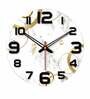 Line Art Rose Flower  Wood Wall Clock In White