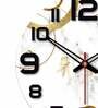 Line Art Rose Flower  Wood Wall Clock In White