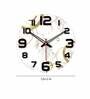 Line Art Rose Flower  Wood Wall Clock In White