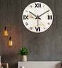 Line Waves  Wood Wall Clock In Gold