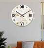 Line Waves  Wood Wall Clock In Gold