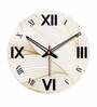 Line Waves  Wood Wall Clock In Gold