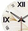 Line Waves  Wood Wall Clock In Gold