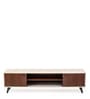 Linea Tv Unit In Smoked Walnut & Beige Finish