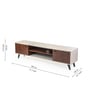 Linea Tv Unit In Smoked Walnut & Beige Finish