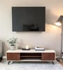 Linea Tv Unit In Smoked Walnut & Beige Finish
