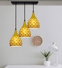 Linear Black & Gold (E- 27/ 12 Watt) Aluminium Cluster Hanging Light