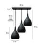 Linear Black (E- 27/ 12 Watt) Aluminium Cluster Hanging Light