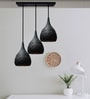 Linear Black (E- 27/ 12 Watt) Aluminium Cluster Hanging Light