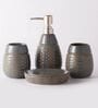 Linear Grey Ceramic (Set of 4) Bath Set
