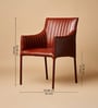 Linear Leather Arm Chair in Cognac Color