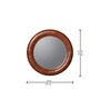 Linear Leather Round Mirror in Cognac Colour