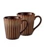 Lined 350Ml Brown Ceramic (Set Of 2 ) Coffee Mug