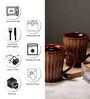 Lined 350Ml Brown Ceramic (Set Of 2 ) Coffee Mug