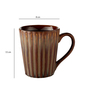 Lined 350Ml Brown Ceramic (Set Of 6 ) Coffee Mug
