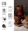 Lined 350Ml Brown Ceramic (Set Of 6 ) Coffee Mug