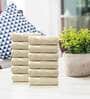 Beige Solid 500 GSM Cotton Face Towels (Set of 12)
