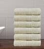 Beige Solid 500 GSM Cotton Face Towels (Set of 6)