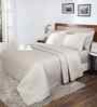 Linen Cotton Polyester Solid 100 GSM Double Bed Quilt