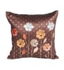 Brown Linen Flower Printed 16X16 Inches 2Pcs Cushion Covers