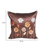 Brown Linen Flower Printed 16X16 Inches 2Pcs Cushion Covers