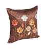 Brown Linen Flower Printed 16X16 Inches 2Pcs Cushion Covers
