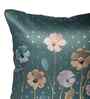 Blue Linen Flower Printed 16X16 Inches 2Pcs Cushion Covers