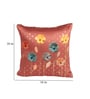 Maroon Linen Flower Printed 16X16 Inches 5Pcs Cushion Covers