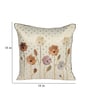 White Linen Flower Printed 16X16 Inches 5Pcs Cushion Covers
