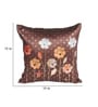 Brown Linen Flower Printed 16X16 Inches 5Pcs Cushion Covers