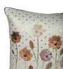 White Linen Flower Printed 16X16 Inches 5Pcs Cushion Covers