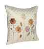 White Linen Flower Printed 16X16 Inches 5Pcs Cushion Covers
